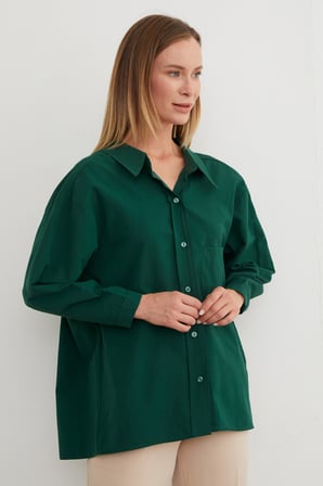 Basic Tek Cepli Oversize Gömlek