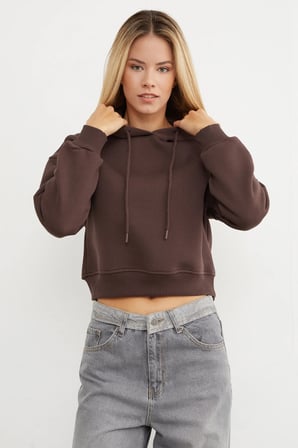 3 İplik Basic Kapüşonlu Sweatshirt