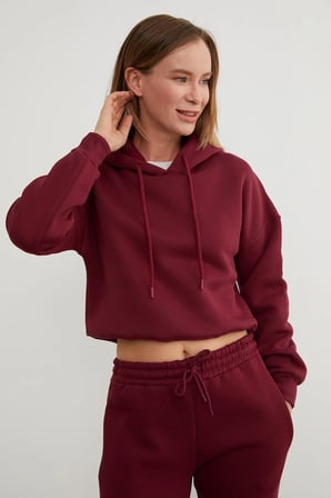 3 İplik Basic Kapüşonlu Sweatshirt