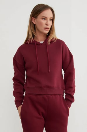 3 İplik Basic Kapüşonlu Sweatshirt