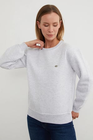 3 İplik Metal Aksesuar Detaylı Sweatshirt