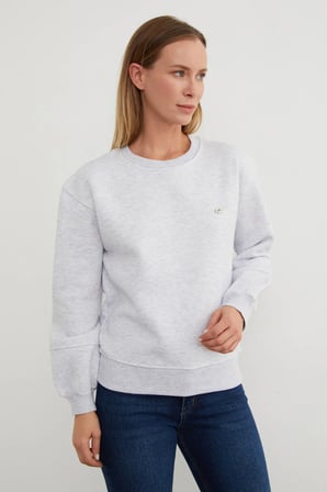 3 İplik Metal Aksesuar Detaylı Sweatshirt