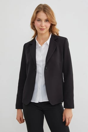Basic Kruvaze Yaka Slim Fit Ceket