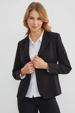 Basic Kruvaze Yaka Slim Fit Ceket