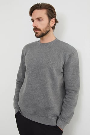 3 İplik Basic Bisiklet Yaka Sweatshirt