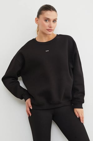 Love Aksesuarlı Bisiklet Yaka Oversize Sweatshirt