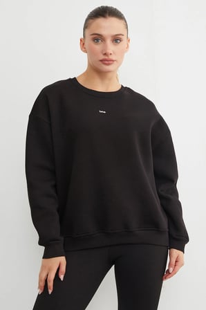 Love Aksesuarlı Bisiklet Yaka Oversize Sweatshirt