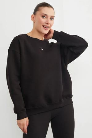 Love Aksesuarlı Bisiklet Yaka Oversize Sweatshirt