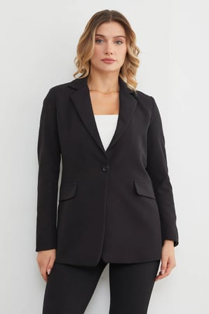 Basic Tek Düğmeli Blazer Ceket