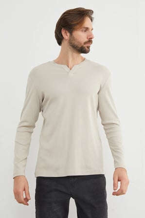 Basic V Yaka Ribanalı Body
