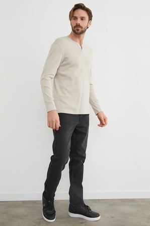 Basic V Yaka Ribanalı Body