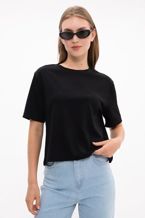 Basic Bisiklet Yaka Modal Tişört