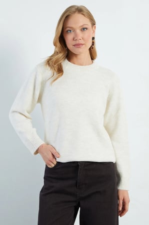 Basic Bisiklet Yaka Salaş Triko Kazak