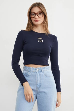 Ayıcık Nakışlı Crop Body
