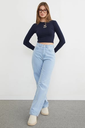 Ayıcık Nakışlı Crop Body
