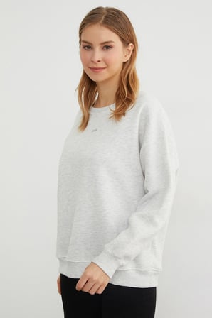 Love Aksesuarlı Bisiklet Yaka Oversize Sweatshirt