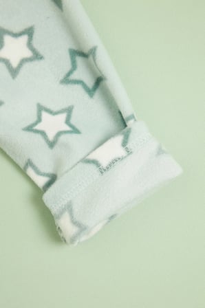 Yıldız Desenli Beli Lastikli Kız Çocuk Polar Pijama Altı