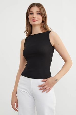 Fitilli Kayık Yaka Body