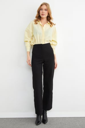 Basic Yırtmaçlı Oversize Gömlek