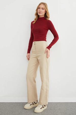 Basic Yarım Balıkçı Yaka Crop Body