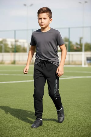 Yazı Baskılı Erkek Çocuk Jogger Eşofman Altı