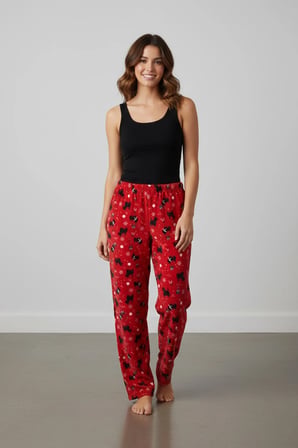 Yılbaşı Temalı Kadife Pijama Altı