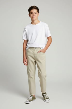 Beli Lastikli Fermuarlı Erkek Çocuk Baggy Pantolon