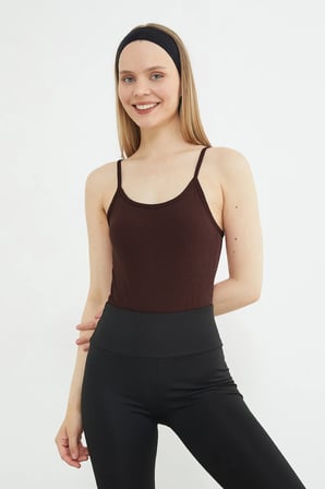 Fitilli İp Askılı Kaplı Çıtçıtlı Body