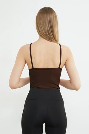 Fitilli İp Askılı Kaplı Çıtçıtlı Body