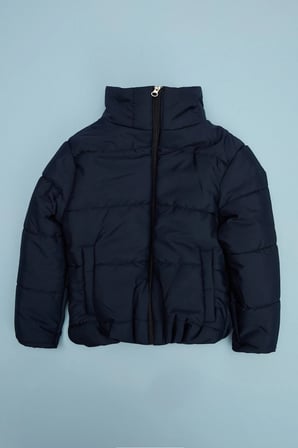 Beli Lastikli Crop Kız Çocuk Şişme Mont