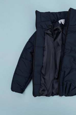 Beli Lastikli Crop Kız Çocuk Şişme Mont