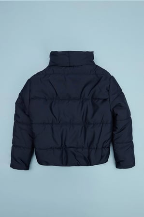 Beli Lastikli Crop Kız Çocuk Şişme Mont