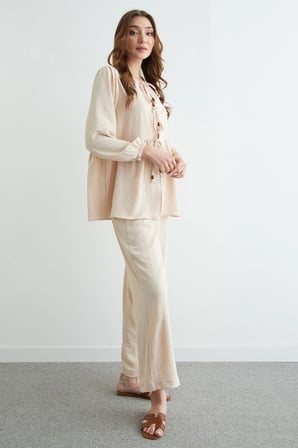 Fullamodest Önü Bağlamalı Ayrobin Kimono 2 Li Takım