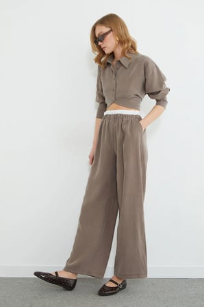 Beli Garnili Tencel Kumaş Pantolon