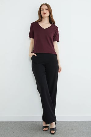 Basic V Yaka Modal Tişört