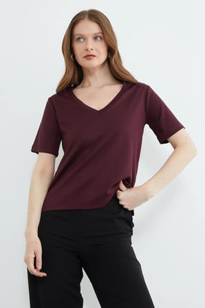 Basic V Yaka Modal Tişört