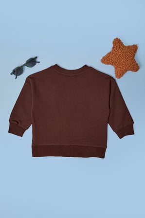 Fiyonk Nakışlı Taşlı Kız Çocuk Sweatshirt