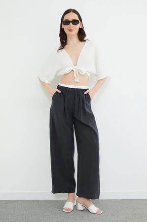 Beli Garnili Tencel Kumaş Pantolon