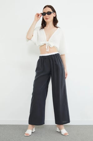 Beli Garnili Tencel Kumaş Pantolon