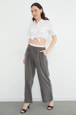 Beli Garnili Tencel Kumaş Pantolon
