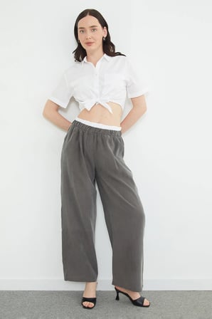 Beli Garnili Tencel Kumaş Pantolon