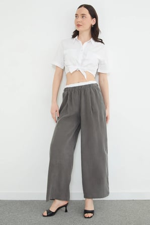 Beli Garnili Tencel Kumaş Pantolon