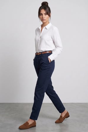Kemerli Cepli Gabardin Pantolon