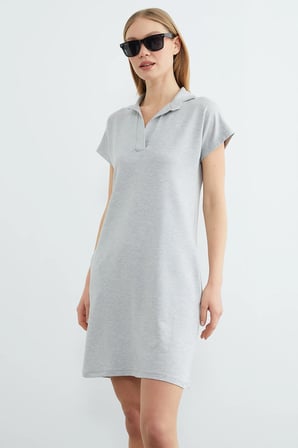 Basic Polo Yaka Cepli Mini Boy Elbise