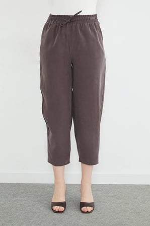 Beli Lastikli Cepli Tencel Kumaş Pantolon