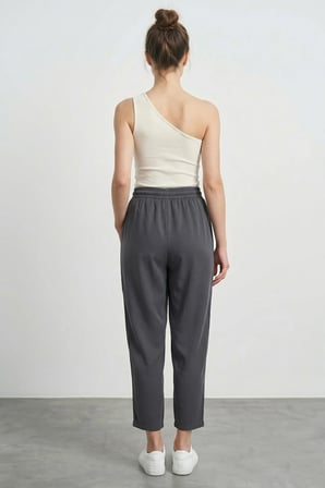 Beli Lastikli Cepli Tencel Kumaş Pantolon