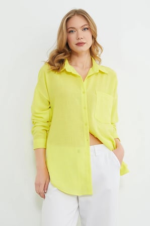 Basic Tek Cepli Oversize Gömlek