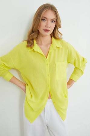 Basic Tek Cepli Oversize Gömlek