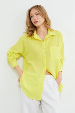 Basic Tek Cepli Oversize Gömlek