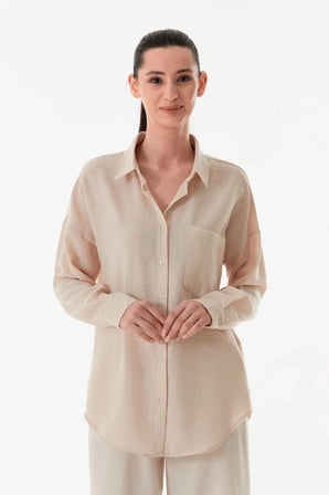 Basic Tek Cepli Oversize Gömlek